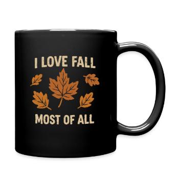 I love autumn the most - Full Colour Mug - black - Right