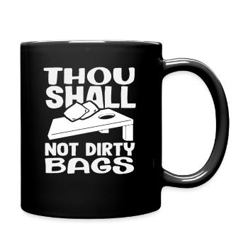 Cornhole Lover: Thou Shall Not Dirty Bags - Full Colour Mug - black - Right