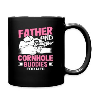 Vater Tochter Cornhole Liebhaber Freunde - Tasse einfarbig - Schwarz - Rechts