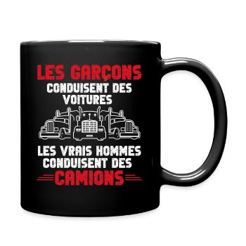 Vrai homme camionneur - Mug uni - noir - Droite