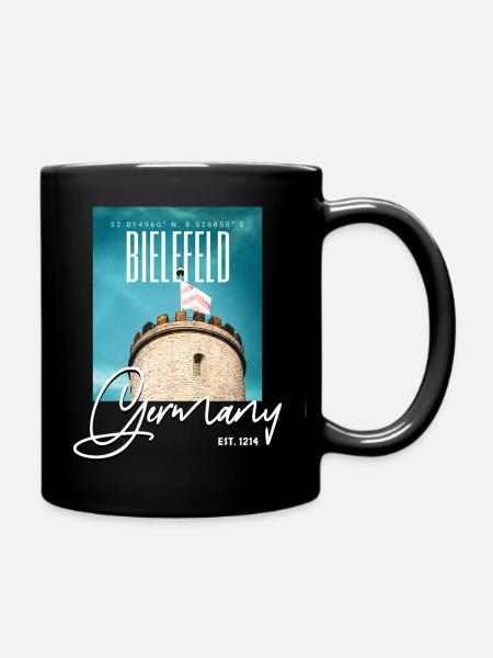 Bielefeld Shirt Sparrenburg Souvenir Koodinaten - Tasse einfarbig - Schwarz