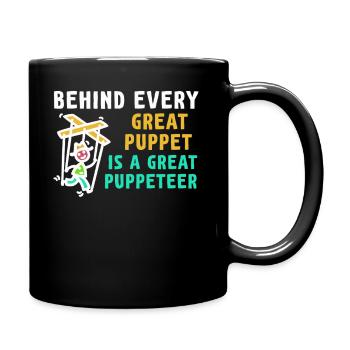 Puppetry Puppeteer Puppet Puppets - Full Colour Mug - black - Right