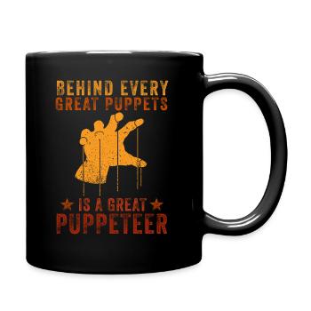 Puppetry Puppeteer Puppet Puppets - Full Colour Mug - black - Right