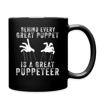 Puppetry Puppeteer Puppet Puppets - Full Colour Mug - black - Right