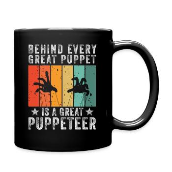 Puppetry Puppeteer Puppet Puppets - Full Colour Mug - black - Right