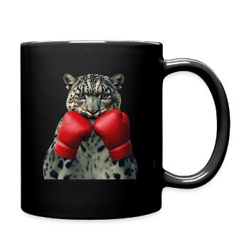 Schneeleopard - Tasse einfarbig - Schwarz - Rechts