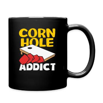 Cornhole Spieler Sucht Experte - Tasse einfarbig - Schwarz - Rechts