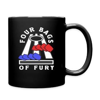 Four Bags Of Fury Cornhole Players - Full Colour Mug - black - Right
