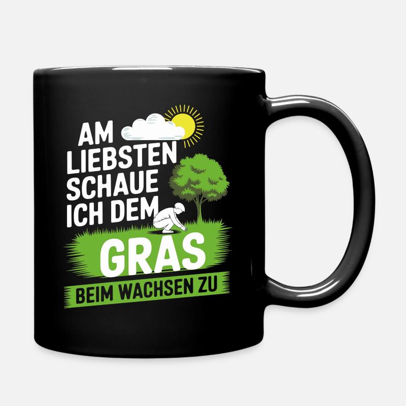 Observation de l’herbe pousser jardinier de pelouse sacrée - Mug uni - noir