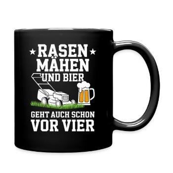 Tondre la pelouse et la bière est déjà possible avant quatre - Mug uni - noir - Droite