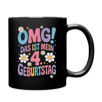 4. Geburtstag Mädchen Das Ist Mein 4. Geburtstag - Tasse einfarbig - Schwarz - Rechts