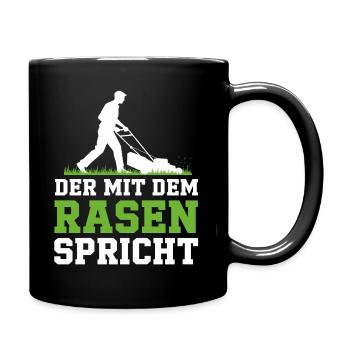 The one who talks to the lawn funny saying Father's Day - Full Colour Mug - black - Right