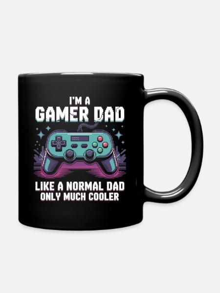 Gamer Dad Shirt – Cooler Papa mit Konsole - Ensfarvet krus - sort