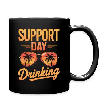 Lustiges Sommer Shirt für Day Drinker - Tasse einfarbig - Schwarz - Rechts