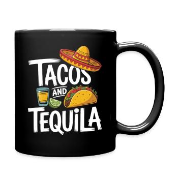 Tacos und Tequila Party Shirt - Tasse einfarbig - Schwarz - Rechts
