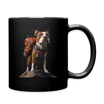 Amerikanischer Pitbull Terrier - Tasse einfarbig - Schwarz - Rechts
