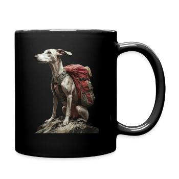 Windhund - Tasse einfarbig - Schwarz - Rechts