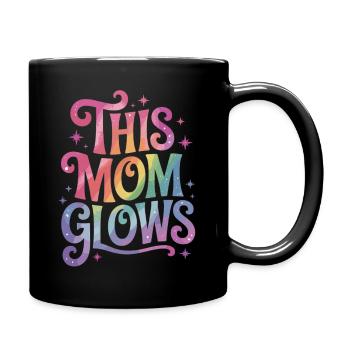 Glowing Mom – Rainbow Style - Full Colour Mug - black - Right