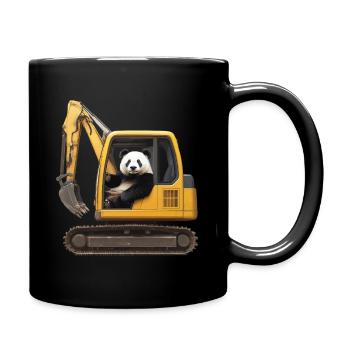 Panda - Tasse einfarbig - Schwarz - Rechts