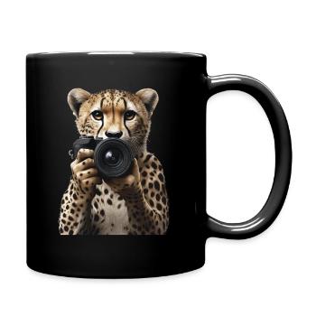 Gepard - Tasse einfarbig - Schwarz - Rechts