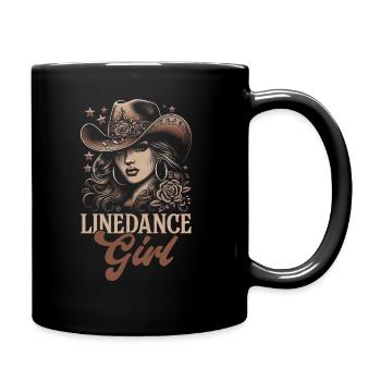Line Dance Liebhaber Cowboy Line Dancer - Tasse einfarbig - Schwarz - Rechts