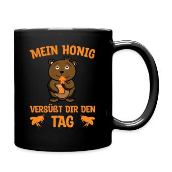 Honigbär versüßt dir den Tag - Tasse einfarbig - Schwarz - Rechts