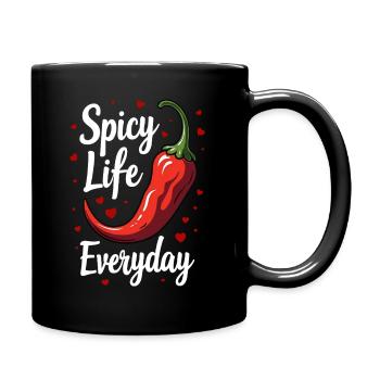 Spicy Life – Chili Vibes for Every Day - Full Colour Mug - black - Right