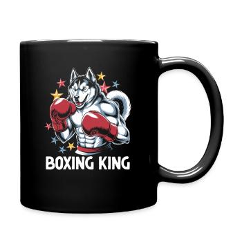 Ein Husky Boxing King Boxer Sport Kraft-Fitnessstudio - Tasse einfarbig - Schwarz - Rechts
