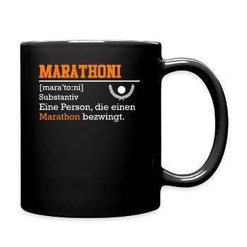Läufer MARATHONI Laufen Lustiges Marathon - Tasse einfarbig - Schwarz - Rechts