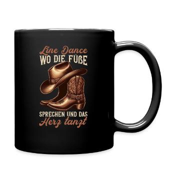 Line Dance Liebhaber Cowboy Line Dancer - Tasse einfarbig - Schwarz - Rechts