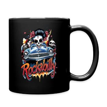 Rockabilly Hot Rod Girl Skull - Tasse einfarbig - Schwarz - Rechts