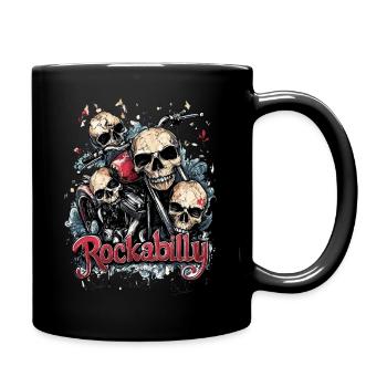 Rockabilly Vintage Motorcycle Retro Skull - Tasse einfarbig - Schwarz - Rechts