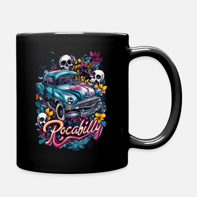Rockabilly Hot Rod Skull - Tasse einfarbig - Schwarz