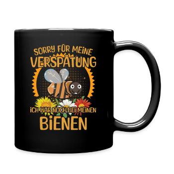 Die Bienen Verspätung - Tasse einfarbig - Schwarz - Rechts