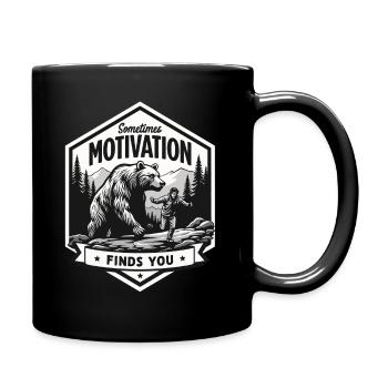 Motivation finds you – Bear Outdoor Adventure - Full Colour Mug - black - Right