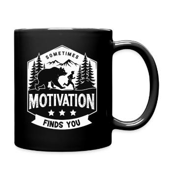 Motivation finds you – Bear Outdoor Adventure - Full Colour Mug - black - Right