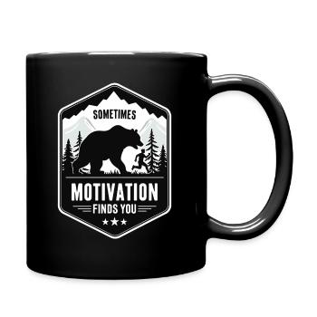 Motivation finds you – Bear Outdoor Adventure - Full Colour Mug - black - Right