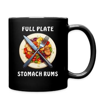 DINNER PLATE FULL PLATE STOMACH RUMS - Full Colour Mug - black - Right
