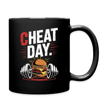 Cheat Day Fitness Genuss Pause Training Workout - Tasse einfarbig - Schwarz - Rechts