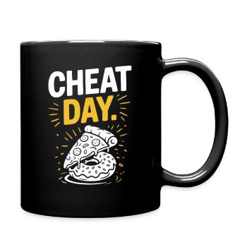 Cheat Day Fitness Genuss Pause Training Workout - Tasse einfarbig - Schwarz - Rechts