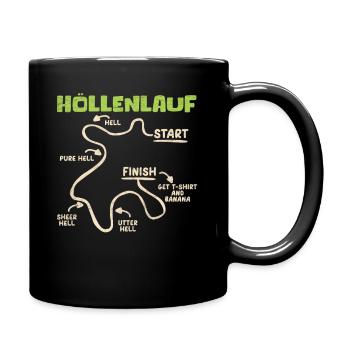 Läufer HÖLLENLAUF Laufen Lustiges - Tasse einfarbig - Schwarz - Rechts