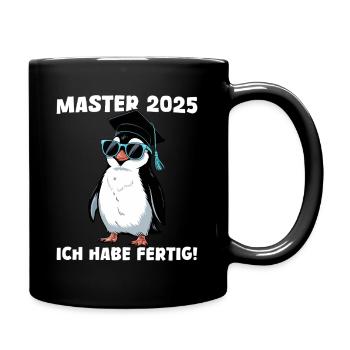 Masterpruefung bestanden Uni Abschluss 2025 - Tasse einfarbig - Schwarz - Rechts