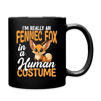 Fennek in human costume funny - Full Colour Mug - black - Right