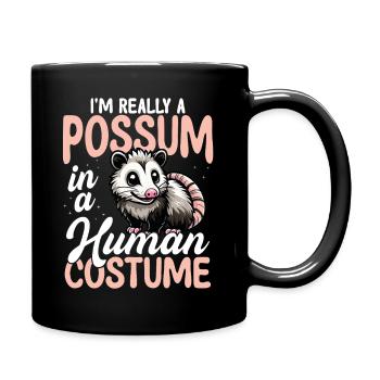 Possum In Human Costume Funny - Full Colour Mug - black - Right