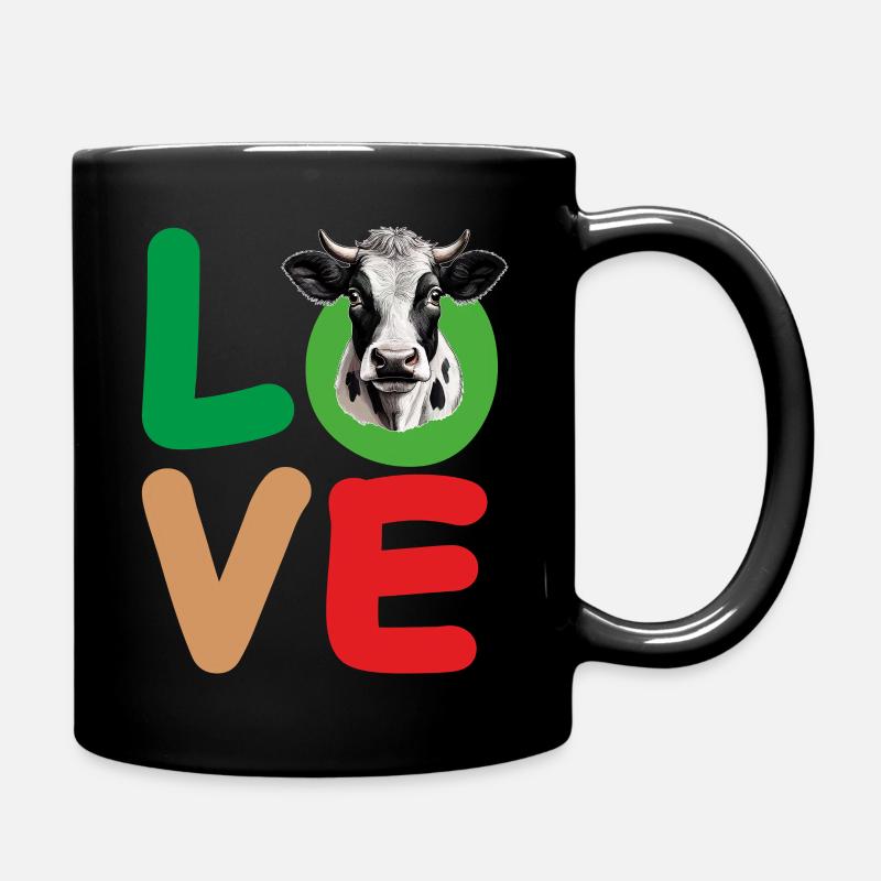 LOVE KUH - Tasse einfarbig - Schwarz