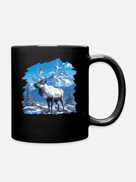 Rentiere Rentier - Tasse einfarbig - Schwarz