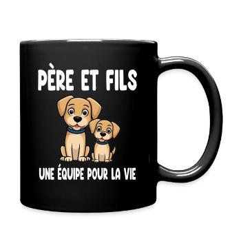 Father and Son Dog Dad Duo Matching Father's Day - Full Colour Mug - black - Right