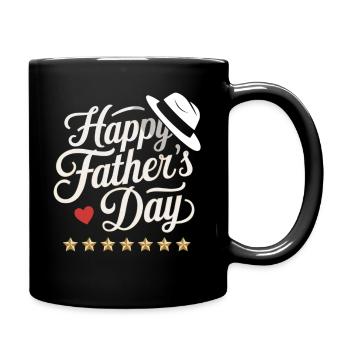 Father's Day Gift with Hat - Full Colour Mug - black - Right