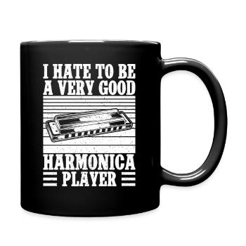 Harmonica Musican Hate To Be Very Good Player - Full Colour Mug - black - Right
