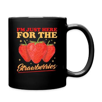 Strawberries Strawberry Gift - Full Colour Mug - black - Right